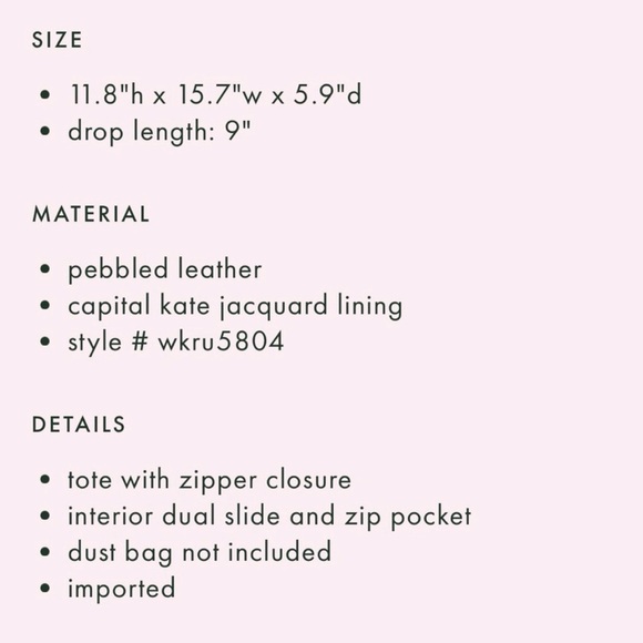 Kate Spade Larchmont Penny Coral Oversized Leather Tote - Picture 6 of 6